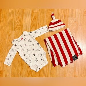 Swaddle, Hat & Onesie Holiday Bundle